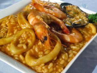 receta simple y sencilla  Arroz cremoso con calamares