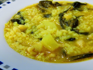 receta simple y sencilla  Arroz con acelgas