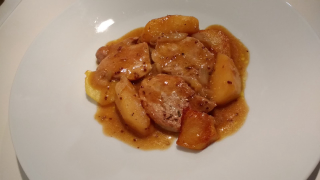 receta simple y sencilla  Solomillo de cerdo a la mostaza con manzana