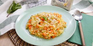 receta simple y sencilla  Risotto de puerro y calabaza