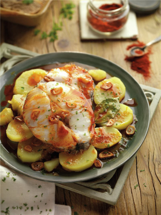 receta simple y sencilla Merluza a la gallega con patatas