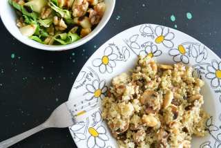 receta simple y sencilla  Quinoa con champiñones