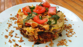 receta simple y sencilla  Lasaña de tempeh y verduras