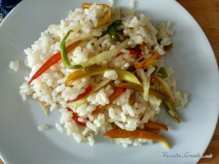 receta simple y sencilla Arroz con pimientos