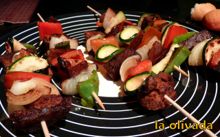 receta simple y sencilla  Brochetas de seitán