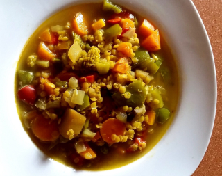 receta simple y sencilla  Lentejas vegetales al curry