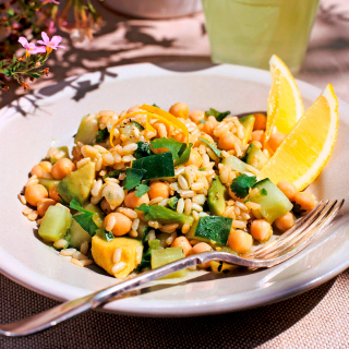 receta simple y sencilla  Cuscús con vegetales y garbanzos