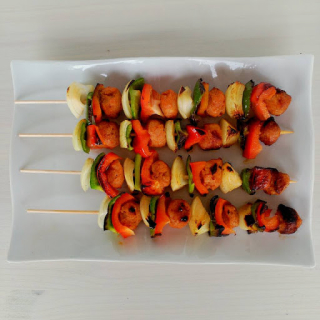 receta simple y sencilla  Brochetas de soja 