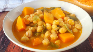 receta simple y sencilla  Potaje de judías y calabaza