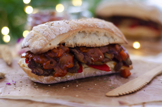 receta simple y sencilla  Bocadillo de vegetales asados