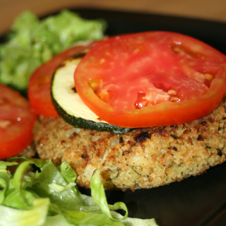 receta simple y sencilla  Hamburguesa de soja y garbanzos con patata asada