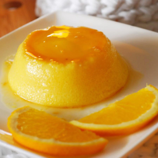 receta simple y sencilla  Flan casero de naranja