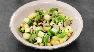 receta simple y sencilla  Ensalada de garbanzos y melón