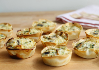 receta simple y sencilla Mini quiches de champiñones