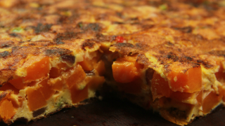 receta simple y sencilla  Tortilla de calabaza y zanahoria