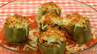 receta simple y sencilla  Alcachofas rellenas de carne