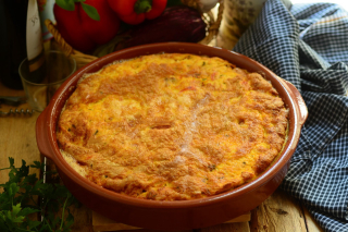 receta simple y sencilla  Flan de arroz con berenjenas afrutadas