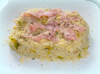 receta simple y sencilla  Arroz cremoso con jamón