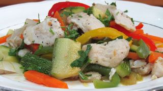 receta simple y sencilla  Salteado de pescado blanco y verduras