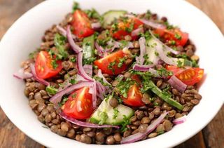 receta simple y sencilla Ensalada de lentejas