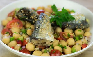 receta simple y sencilla Ensalada de sardinas y garbanzos