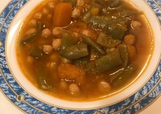 receta simple y sencilla Cocido de garbanzos y judías verdes