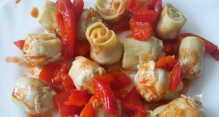 receta simple y sencilla Ensalada de alcachofas con toque picante