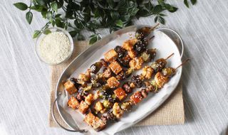 receta simple y sencilla Brochetas de verduras y tofu