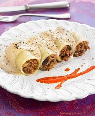 receta simple y sencilla Canelones de seitán