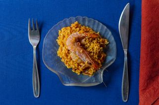 receta simple y sencilla Arroz con gambas al microondas