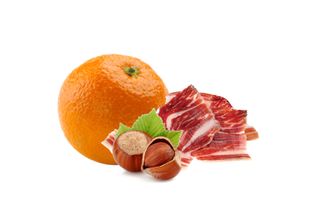 receta simple y sencilla Naranja, avellanas y jamón serrano