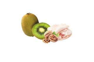 receta simple y sencilla Kiwi, pavo, nuez