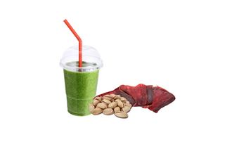 receta simple y sencilla Smoothie, cecina y pistachos