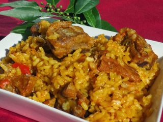 receta simple y sencilla  Arroz con costilla y chorizo