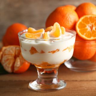 receta simple y sencilla Yogurt con mandarina