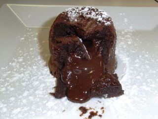 receta simple y sencilla Coulant de chocolate al microondas