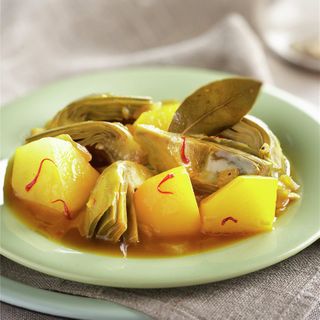 receta simple y sencilla Alcachofas con patatas