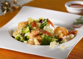 receta simple y sencilla Ensalada de gambas con cilantro