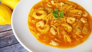 receta simple y sencilla Cazuela de fideos marineros