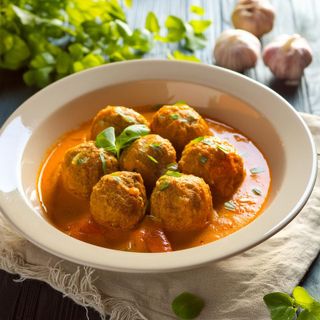 receta simple y sencilla  Albóndigas veganas con curry rojo