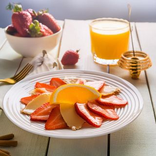 receta simple y sencilla  Carpaccio de fresas y cítricos