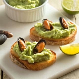 receta simple y sencilla  Mejillones con guacamole