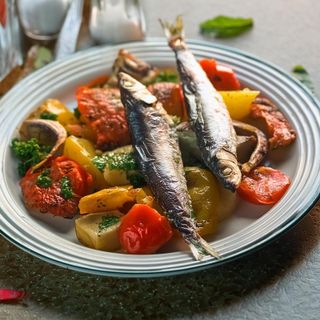 receta simple y sencilla  Sardinas con escalivada