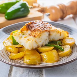 receta simple y sencilla Bacalao al horno con patatas