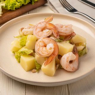 receta simple y sencilla Salpicón de gambas, atún y patata